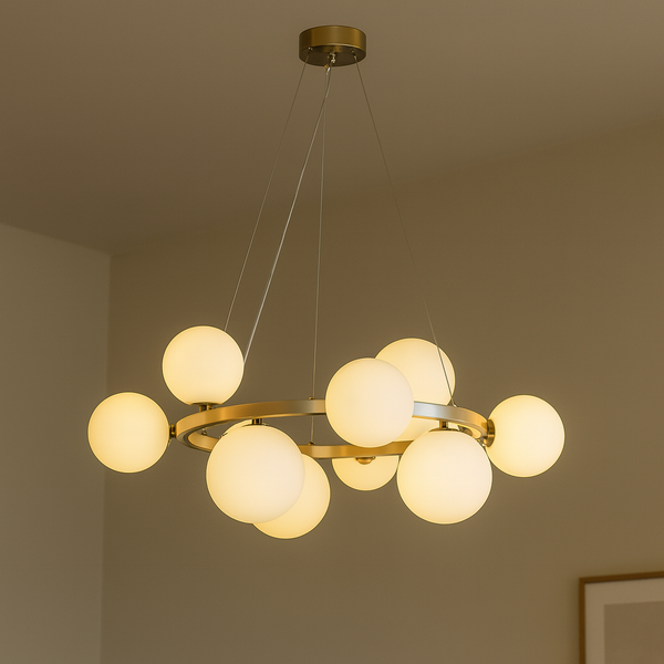 Valencia Kroonluchter Messing/Opal