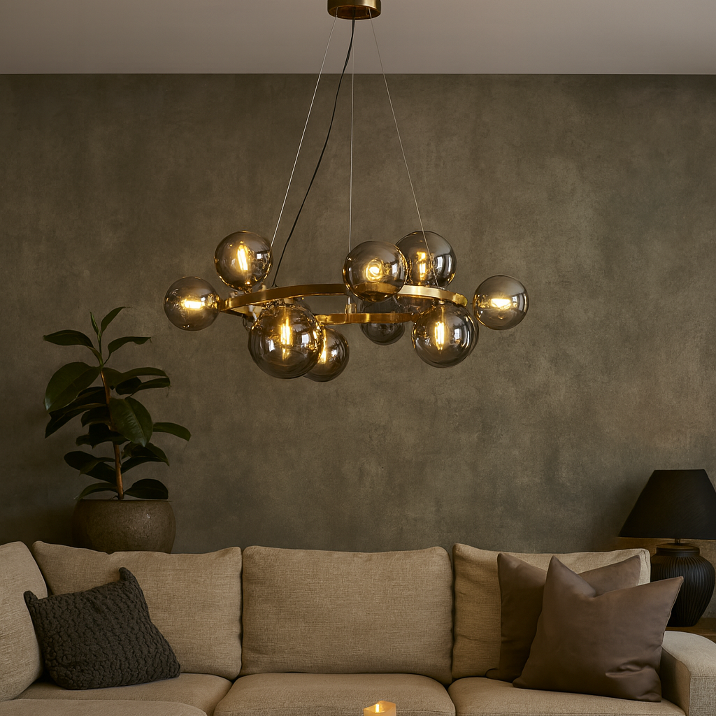 Valencia Kroonluchter Messing/Smoke