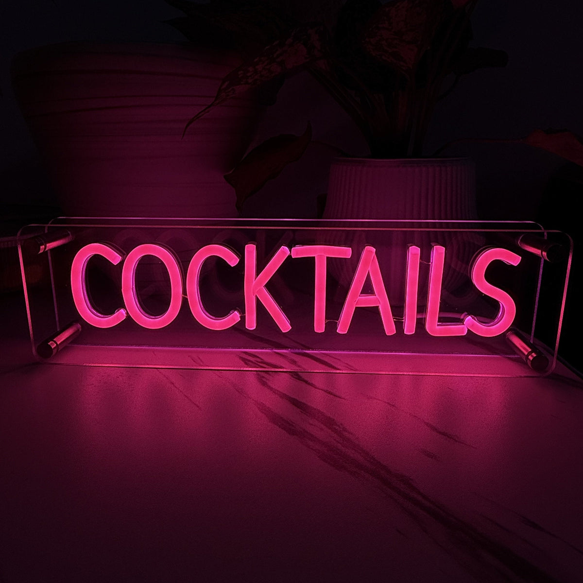 Cocktails LED Neon Box Tafellamp