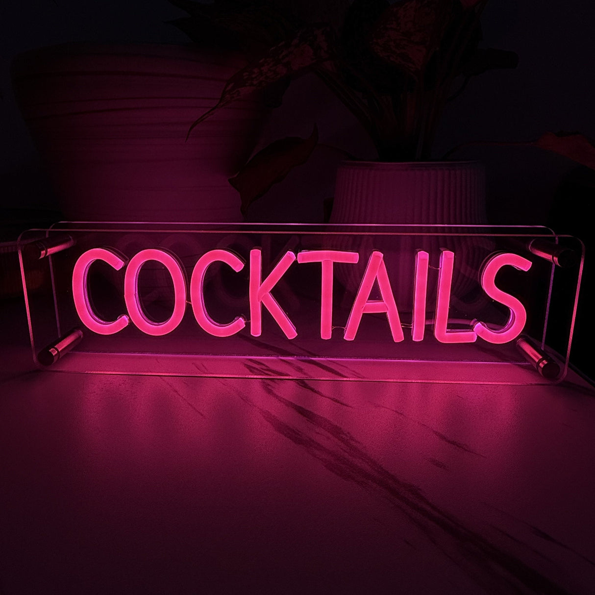 Cocktails LED Neon Box Tafellamp