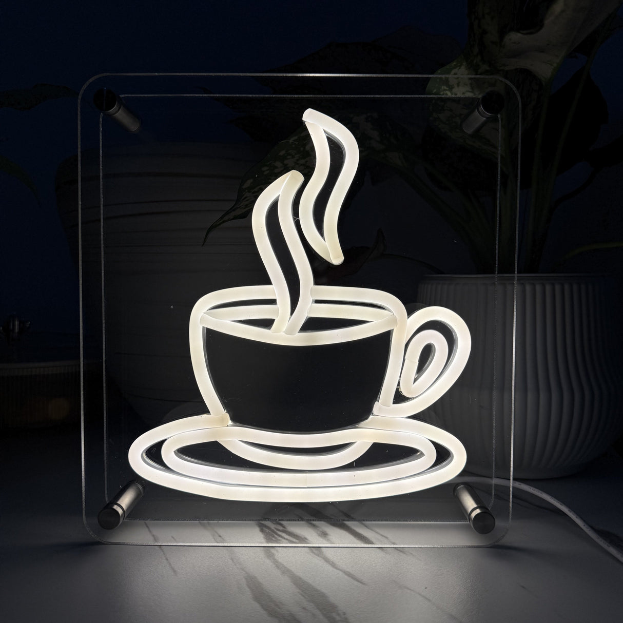Coffee LED Neon Box Tafellamp