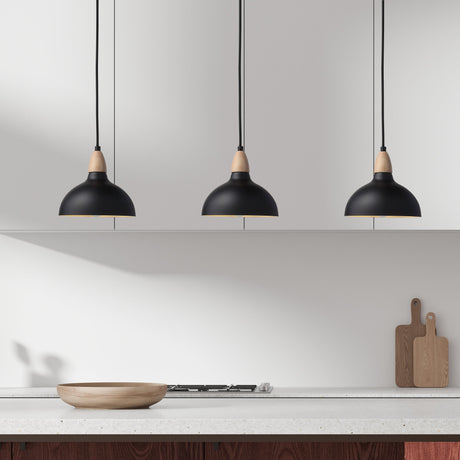 Oak Taklampa Ø19 Ljus Trä/Svart