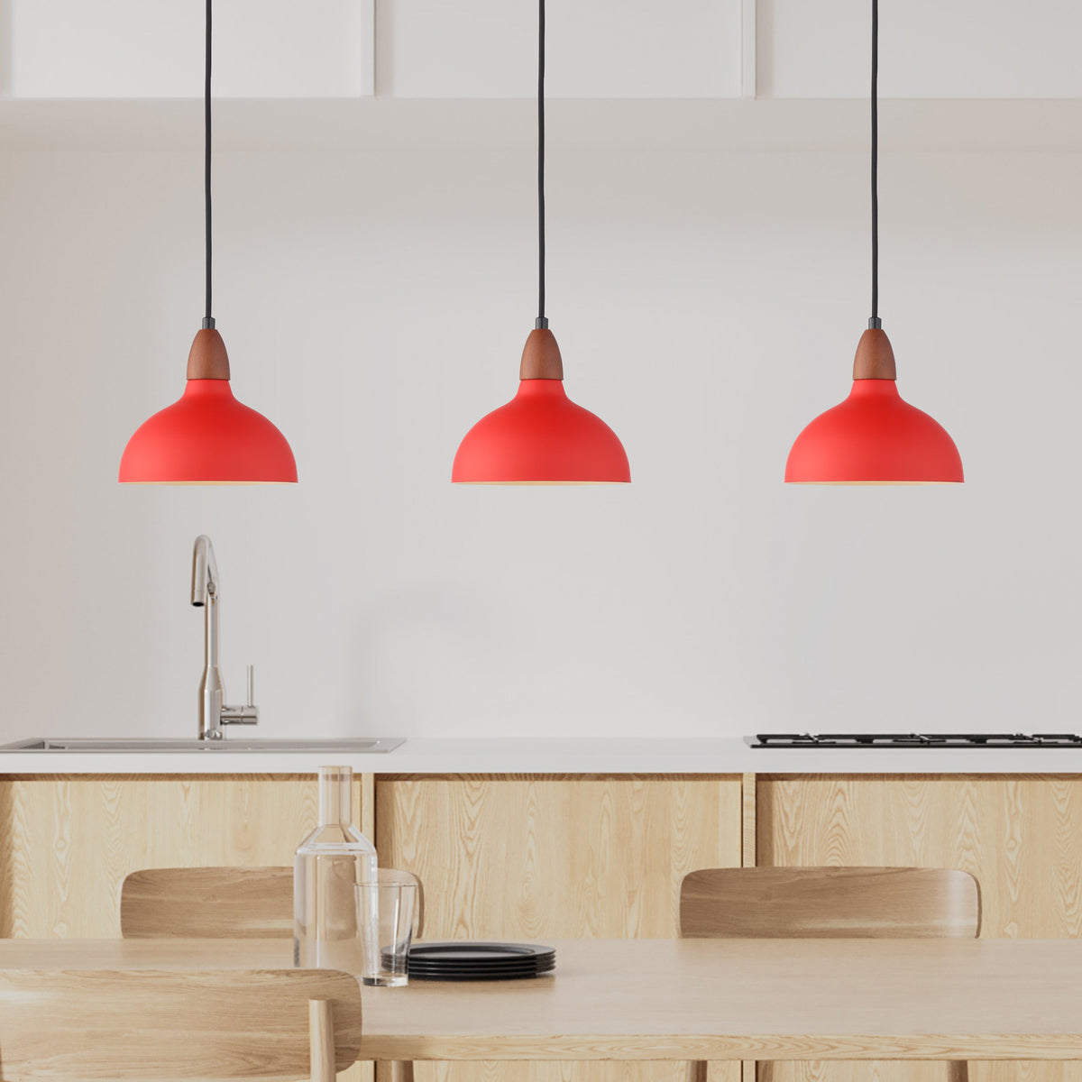 Oak Hanglamp Ø19 Rood