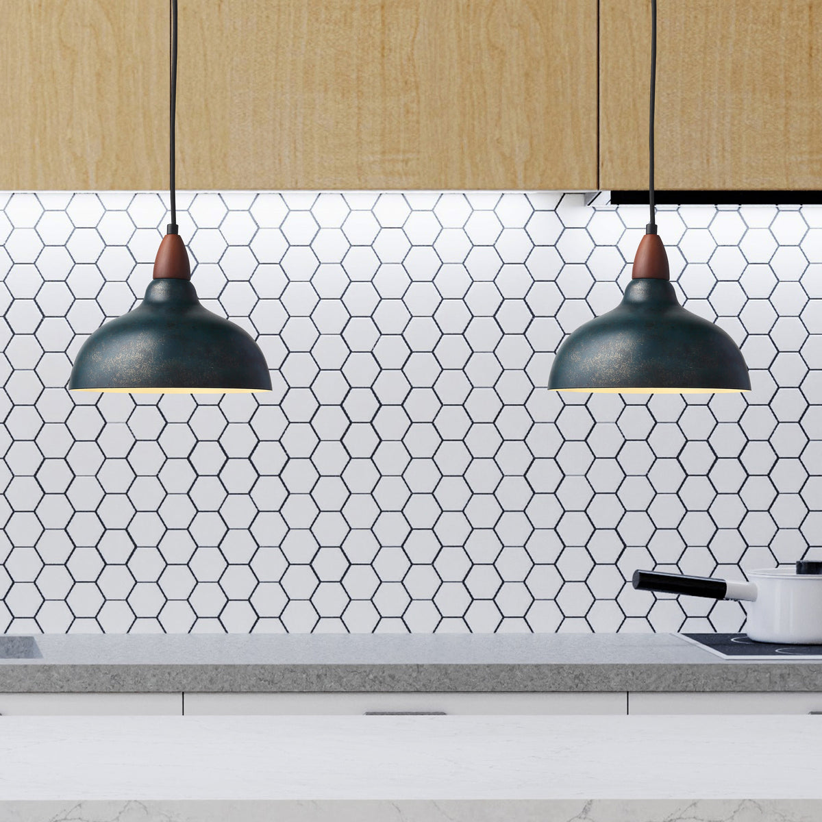 Oak Hanglamp Ø24 Gegalvaniseerd Blauw