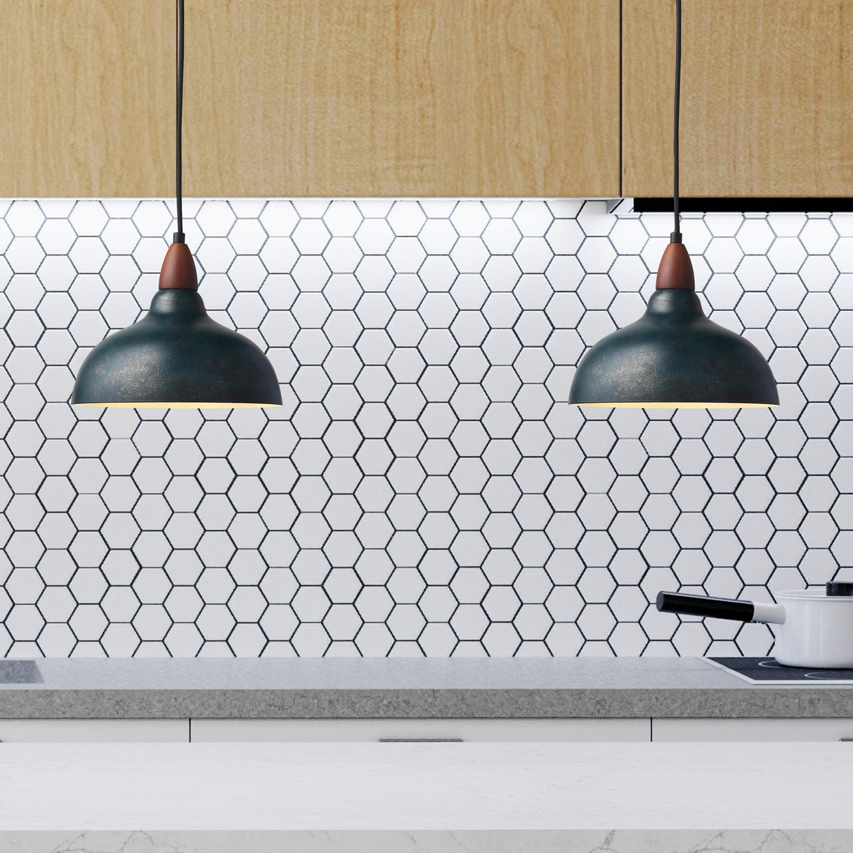 Oak Hanglamp Ø24 Gegalvaniseerd Blauw