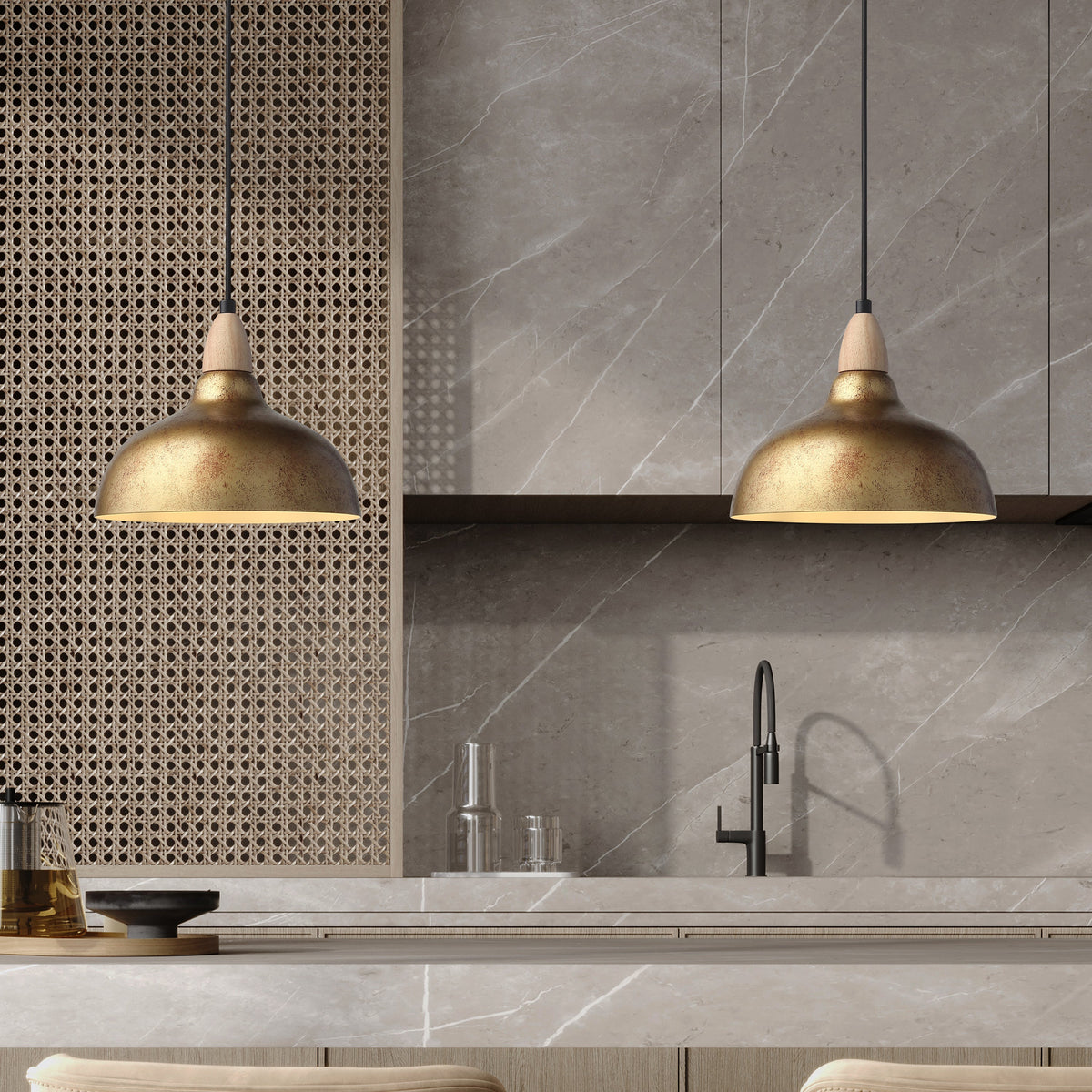 Oak Hanglamp Ø24 Antiek Messing