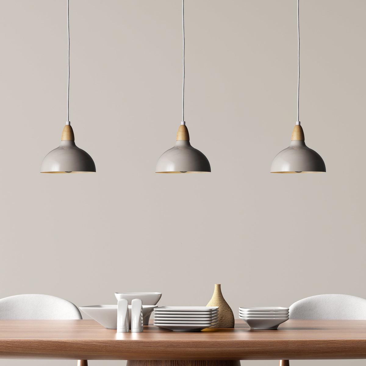 Oak Hanglamp Ø19 Glossy Dove