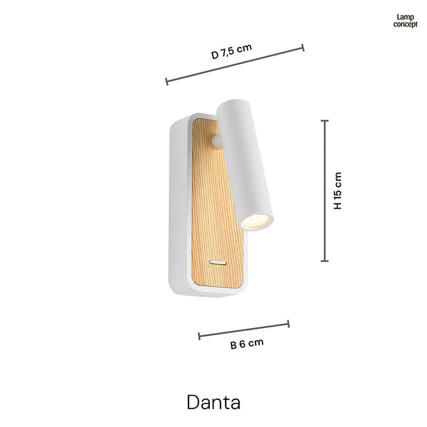 Danta Wandlamp Zwart/Houtlook