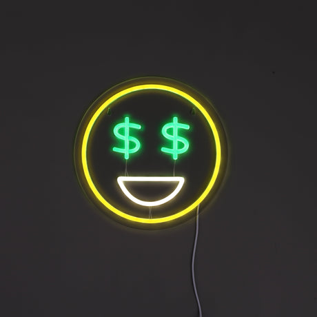 Emoji Dollar Neon Vägglampa-Lampconcept.se