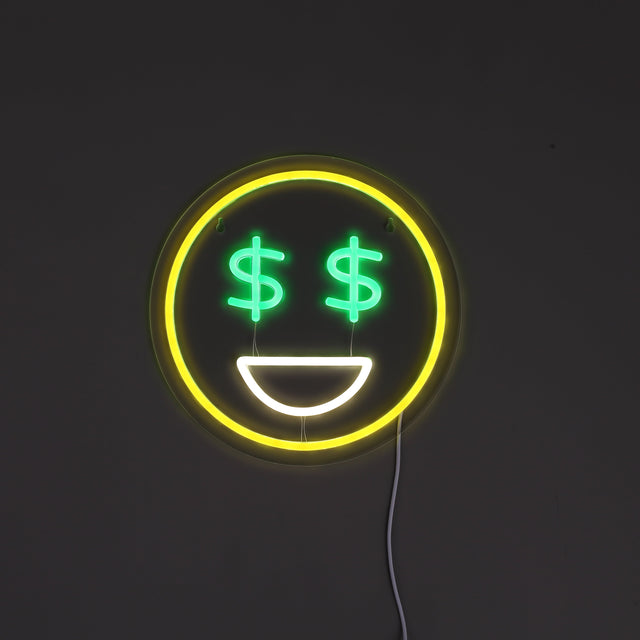 Emoji Dollar Neon Vägglampa-Lampconcept.se