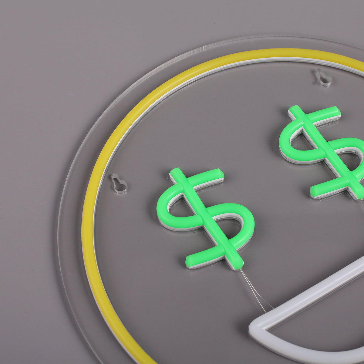 Emoji Dollar Neon Vägglampa-Lampconcept.se