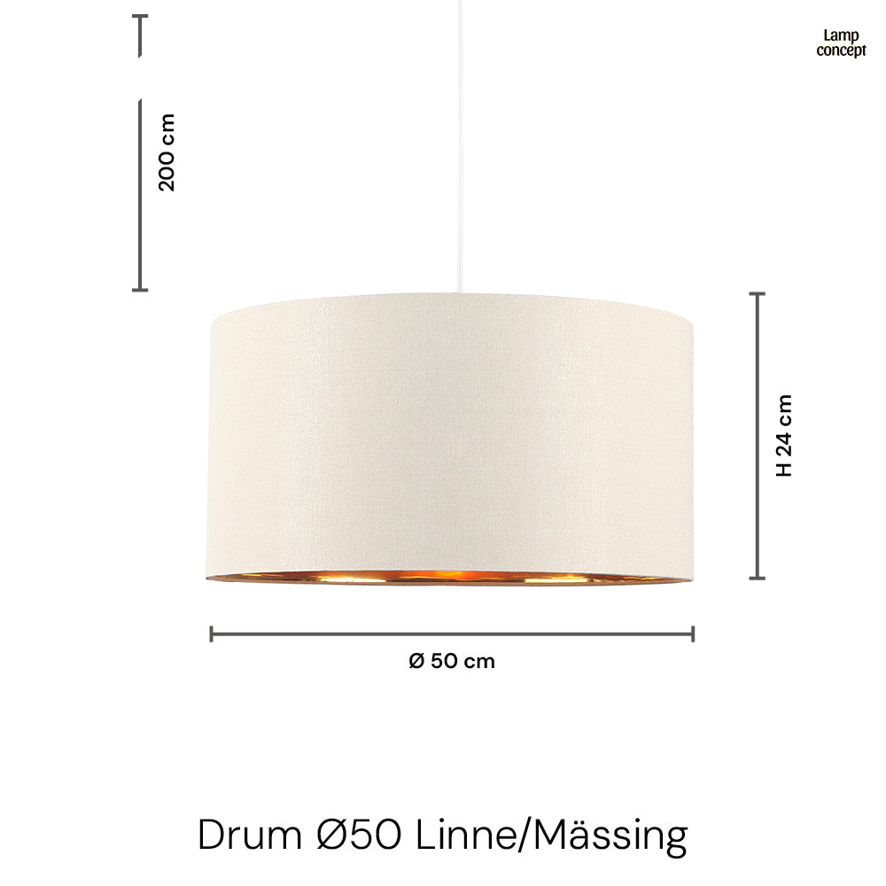 Drum Hanglamp Ø40 Linnen/Messing