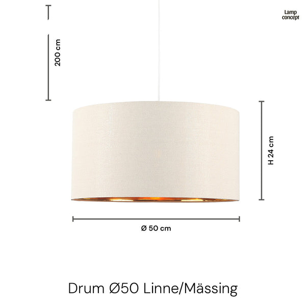 Drum Hanglamp Ø40 Linnen/Messing