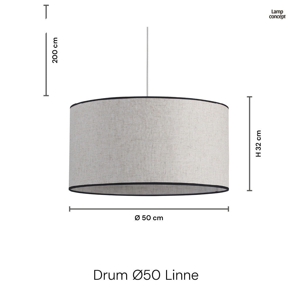 Drum Hanglamp Ø50 Linnen