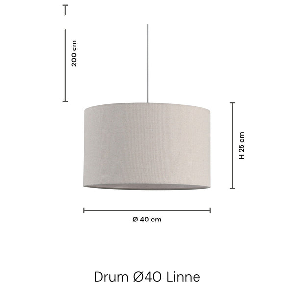 Drum Hanglamp Ø40 Linnen
