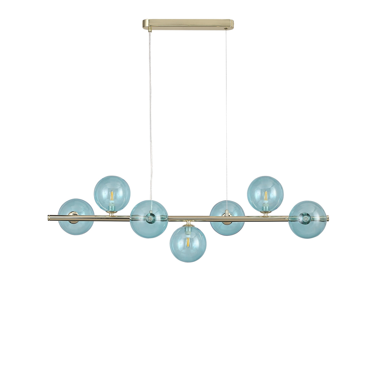 Bubbles Lange Hanglamp 90cm Blauw