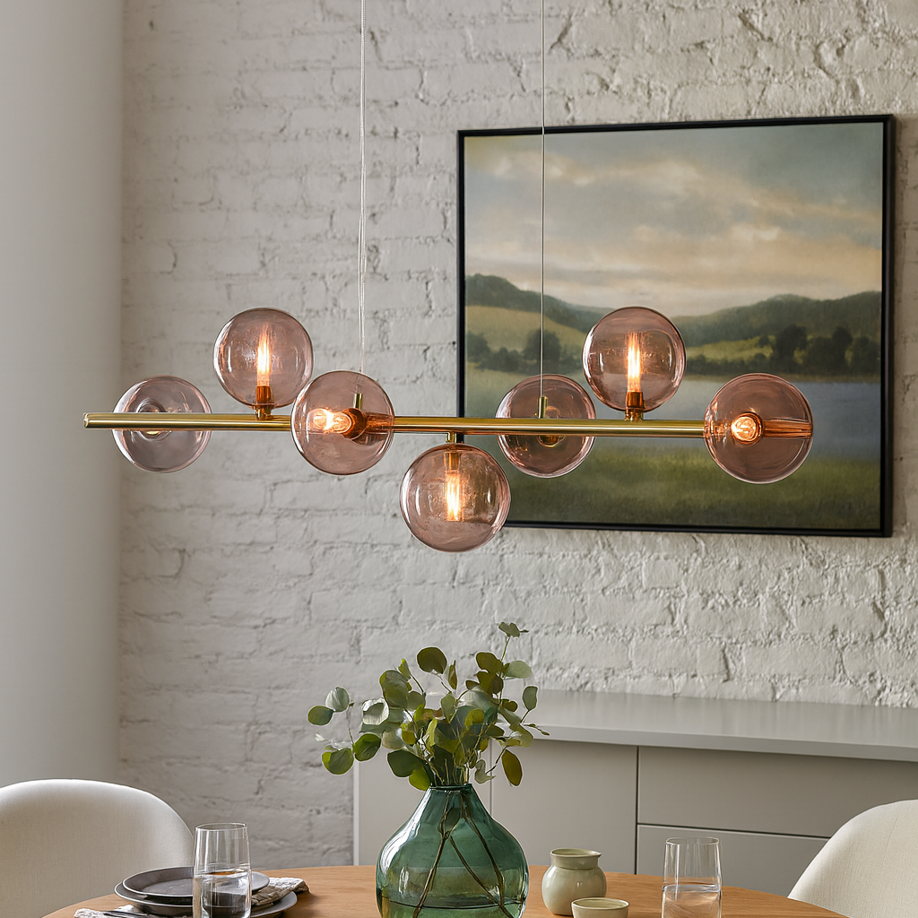 Bubbles Lange Hanglamp 90cm Roze