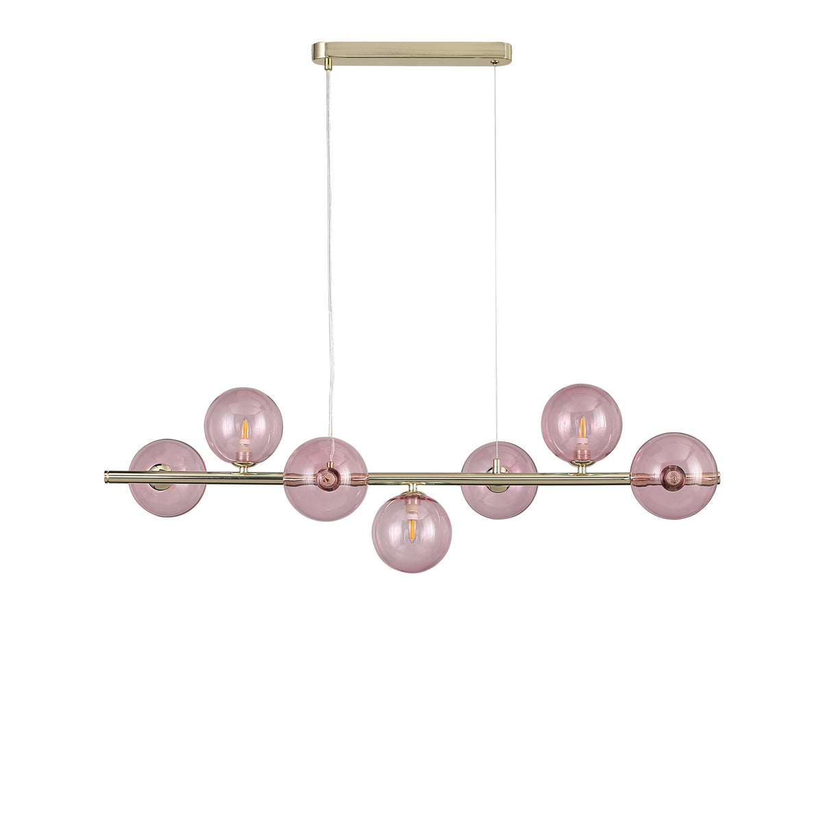 Bubbles Lange Hanglamp 90cm Roze
