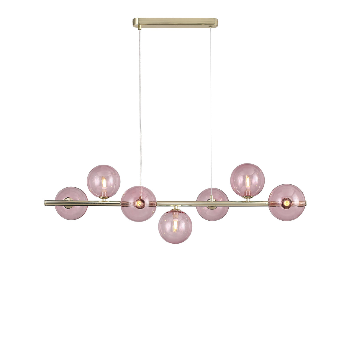Bubbles Lange Hanglamp 90cm Roze