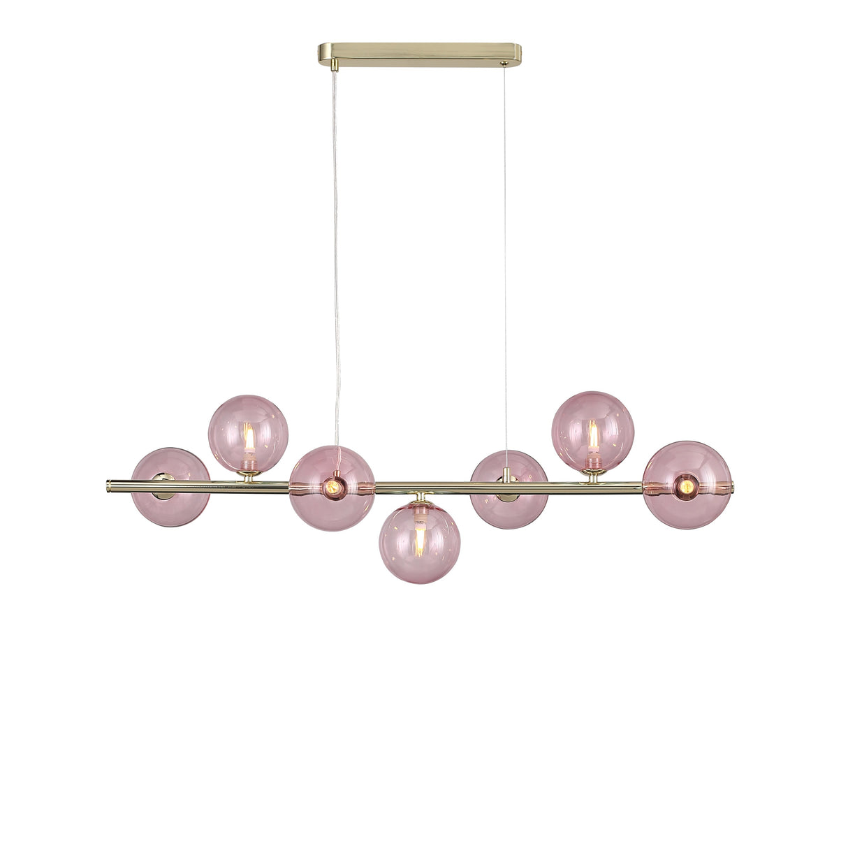 Bubbles Lange Hanglamp 90cm Roze