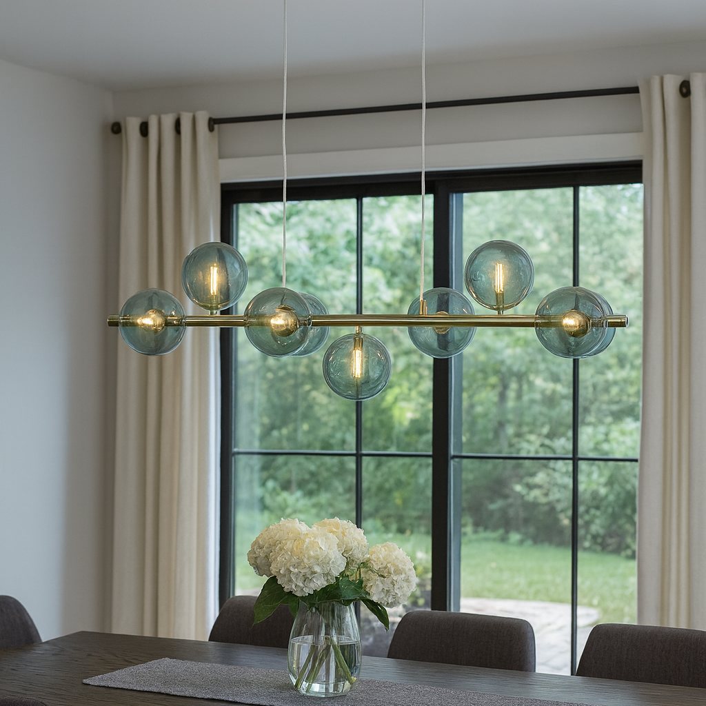 Bubbles Lange Hanglamp 90cm Groen