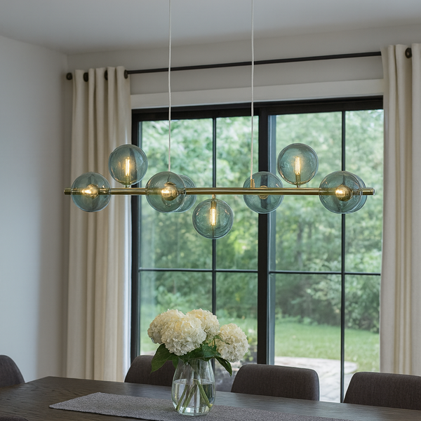 Bubbles Lange Hanglamp 90cm Groen