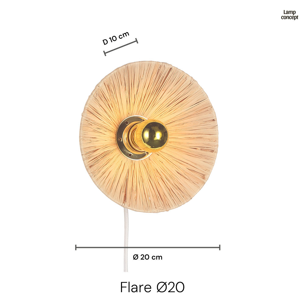 Flare Raffia Wandlamp Ø20