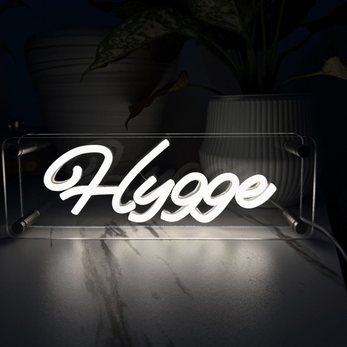 Hygge LED Neon Box Tafellamp