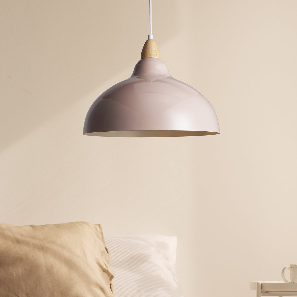 Oak Hanglamp Ø35 Glossy Beige Pink