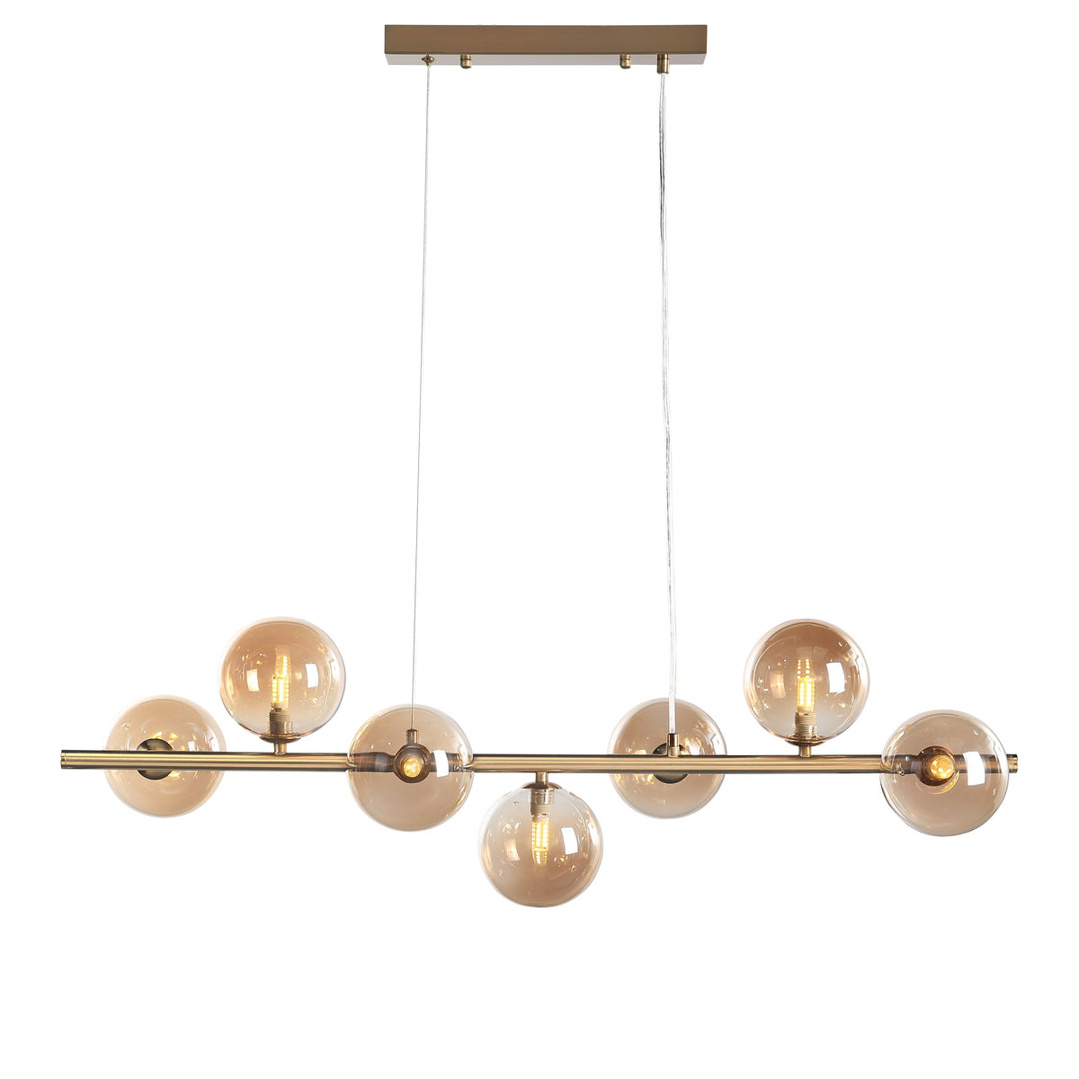 Bubbles Lange Hanglamp 90cm Amber