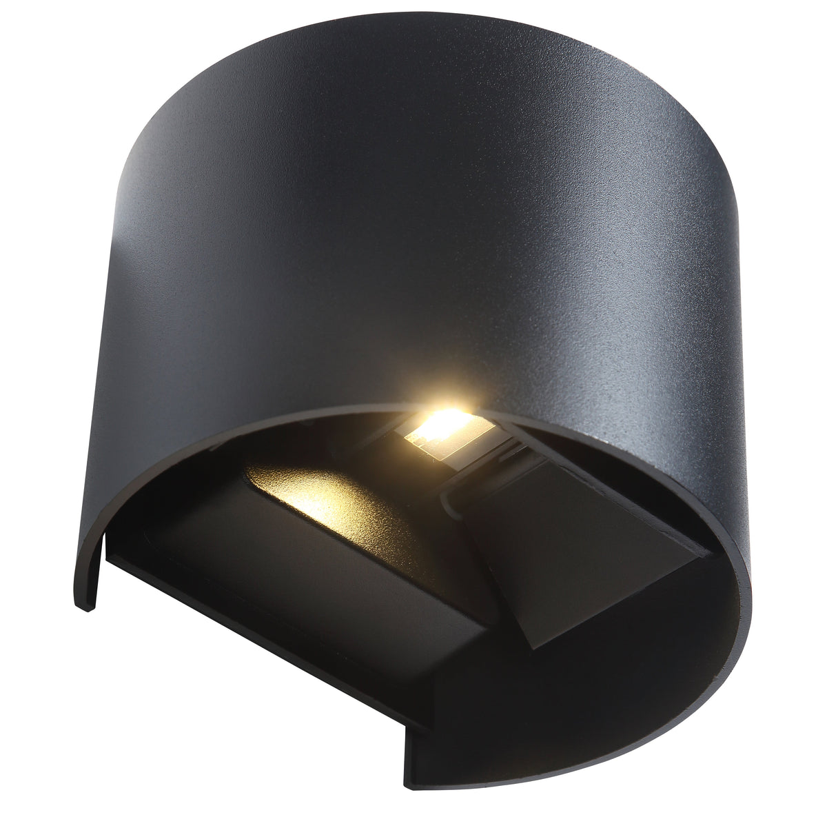 LED Vägglampa Utomhus Round 5W IP65 Svart-Lampconcept.se