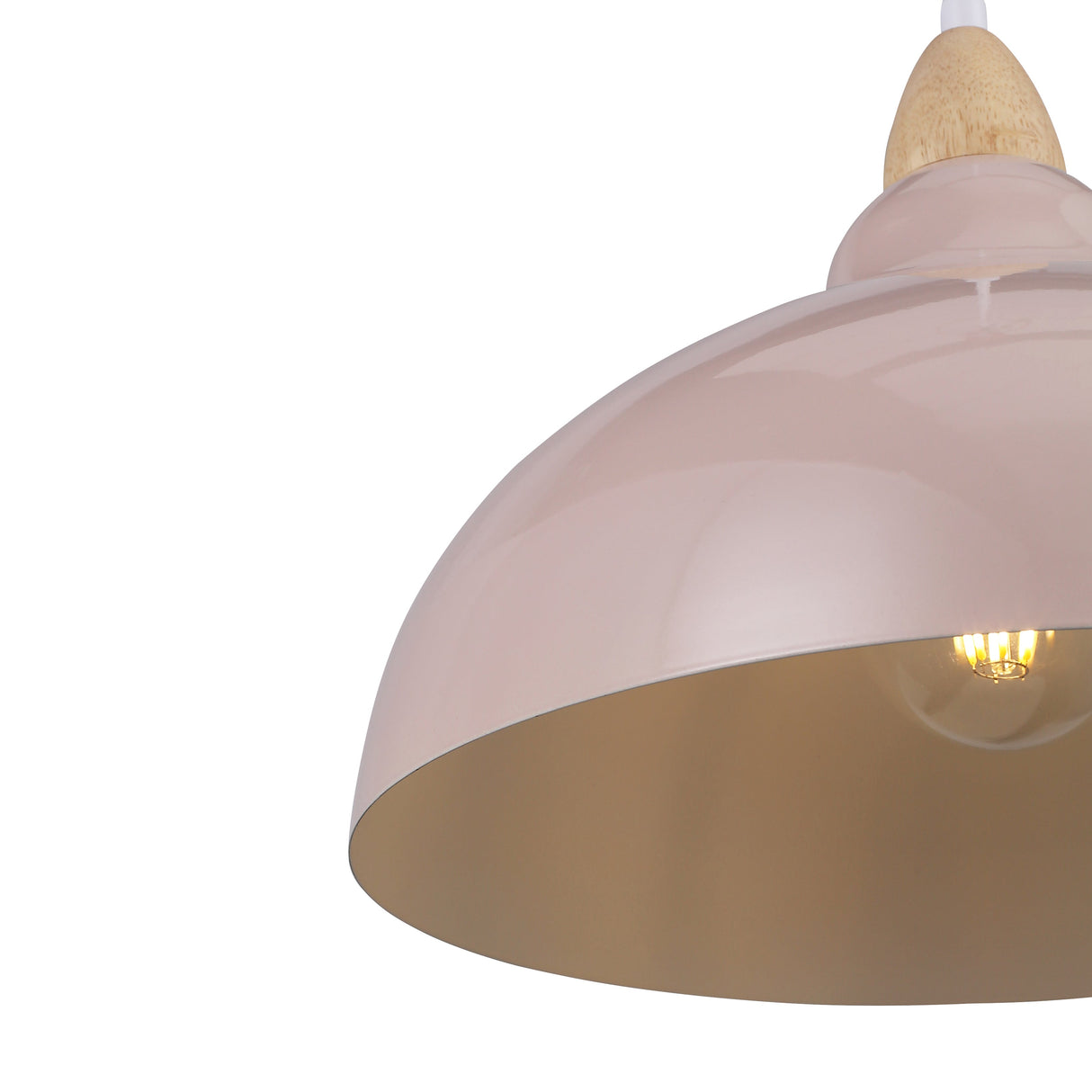 Oak Hanglamp Ø35 Glossy Beige Pink
