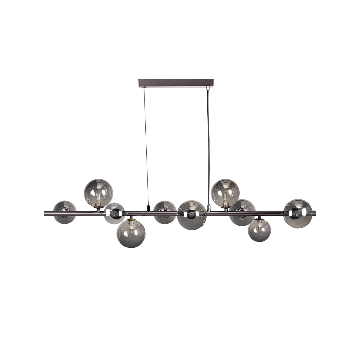 Valencia Lange Hanglamp Zwart Titanium/Zwart