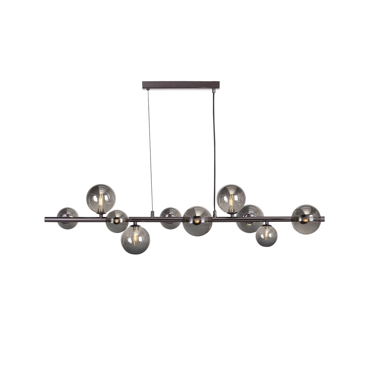 Valencia Lange Hanglamp Zwart Titanium/Zwart