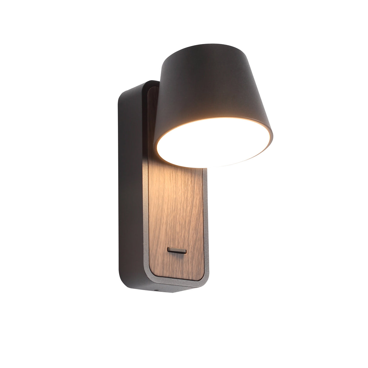 Torino Wandlamp Zwart/Houtlook