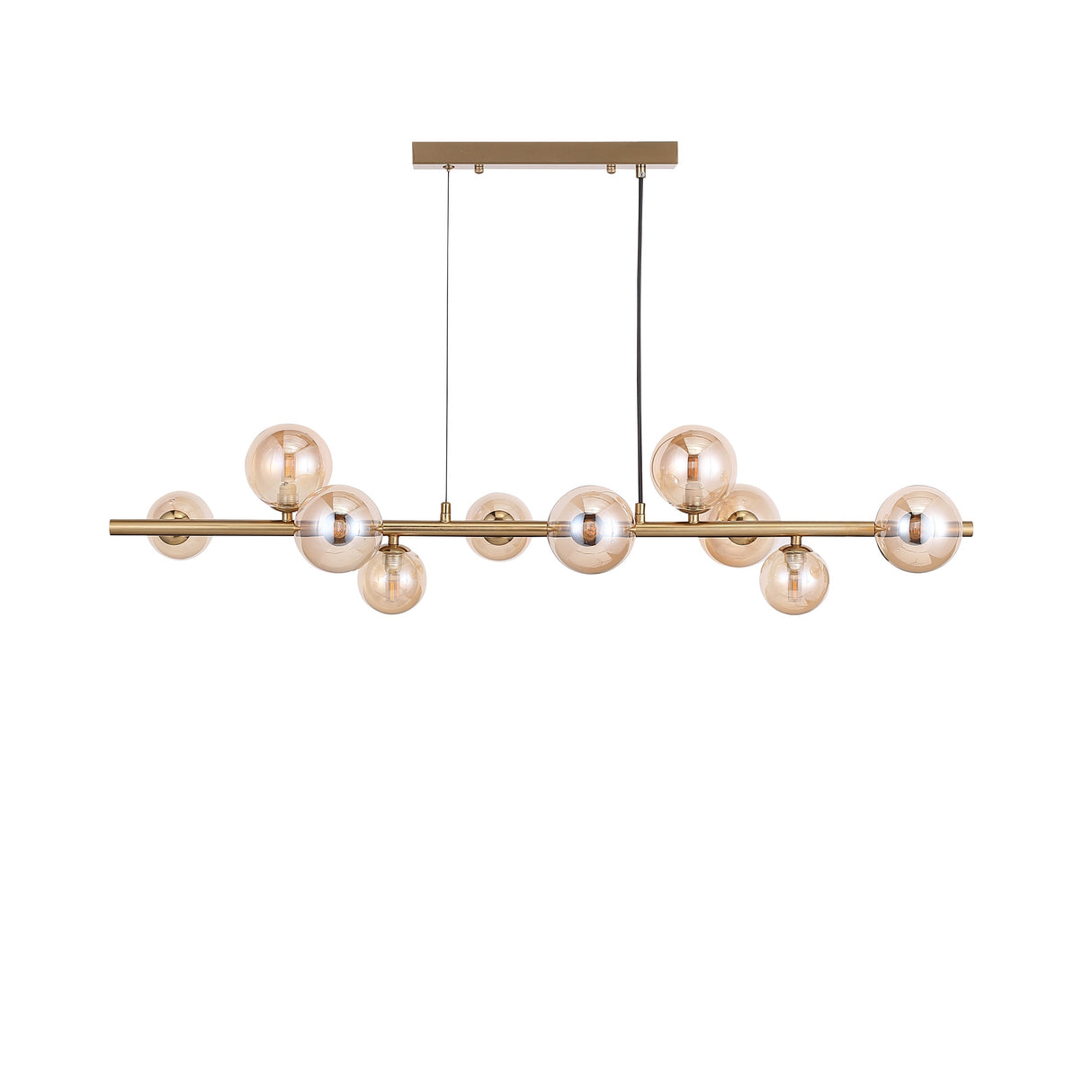 Valencia Lange Hanglamp Messing/Amber