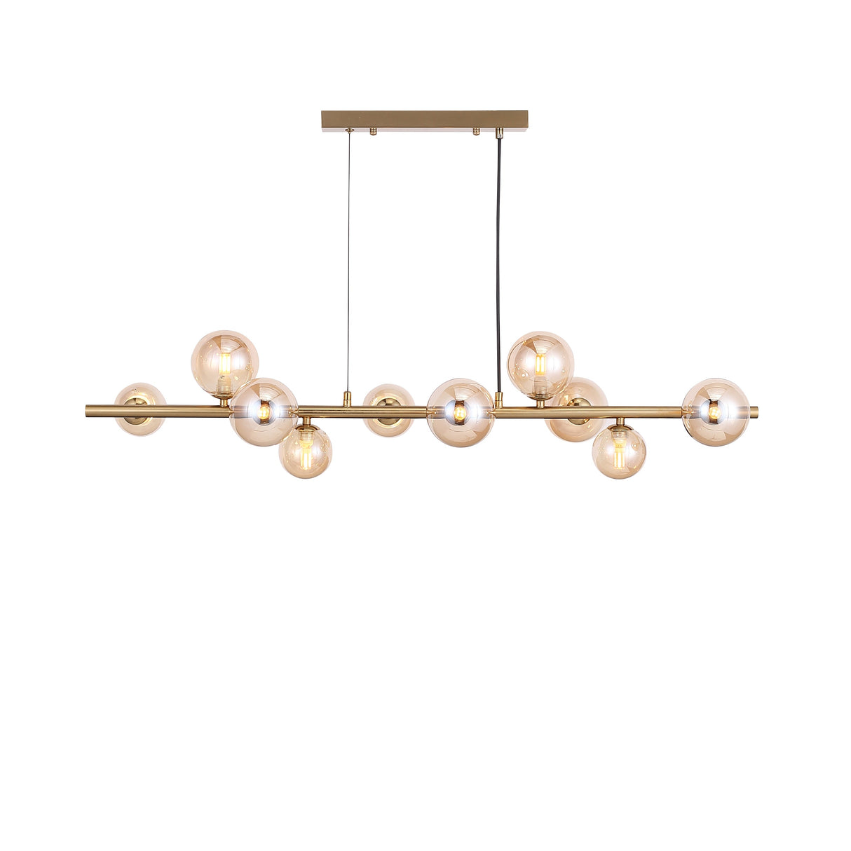 Valencia Lange Hanglamp Messing/Amber