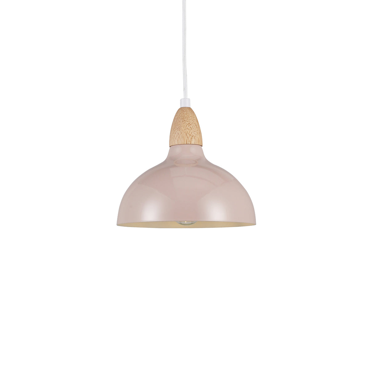 Oak Hanglamp Ø19 Glossy Beige Pink