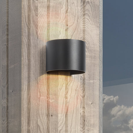 LED Vägglampa Utomhus Round 5W IP65 Svart-Lampconcept.se
