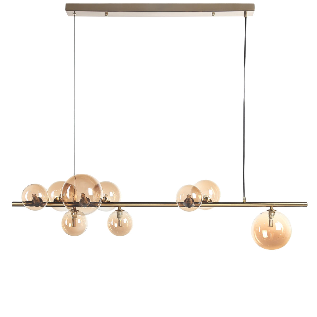 Florence Långbord Taklampa Mässing/Amber-Lampconcept.se