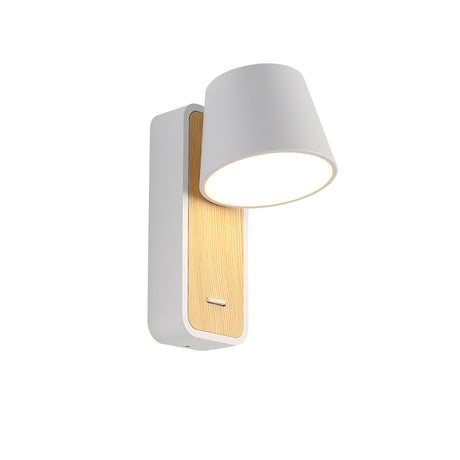Torino Wandlamp Wit/Houtlook