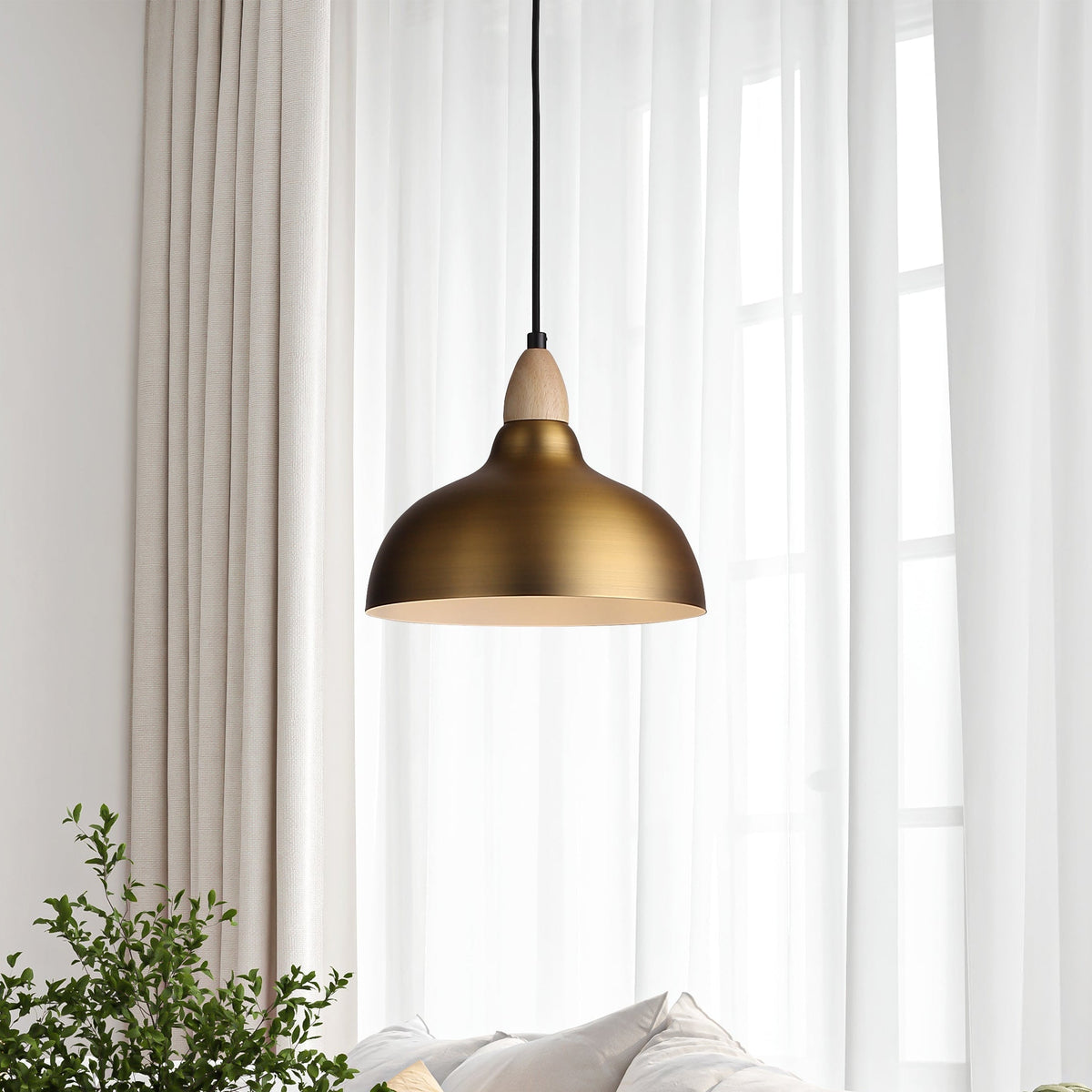 Oak Hanglamp Ø24 Geborsteld Messing