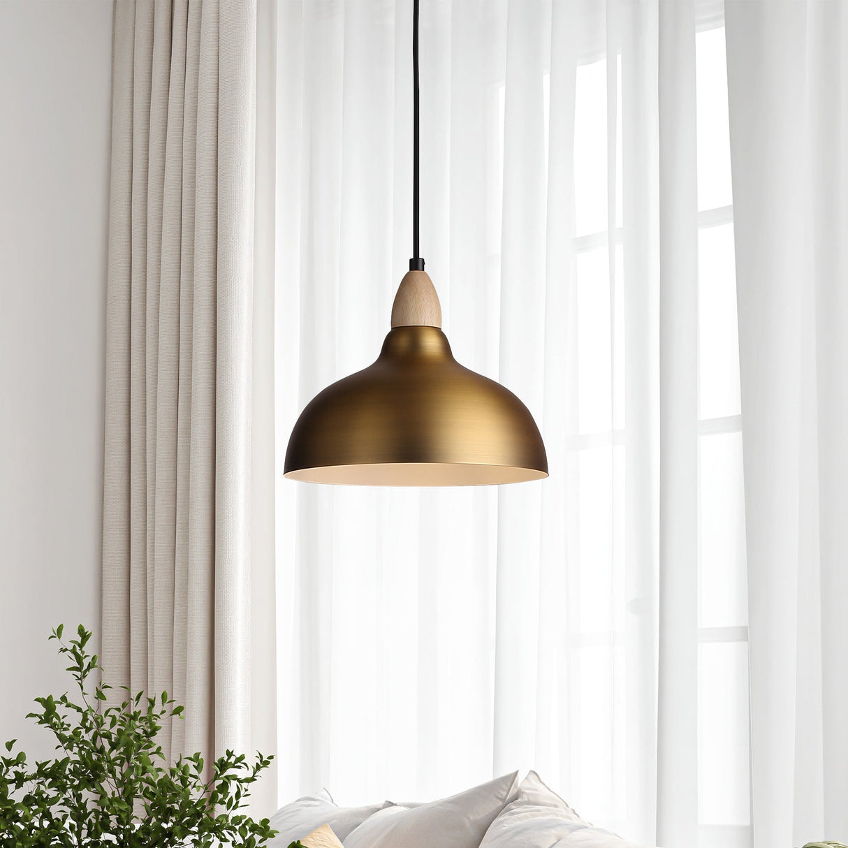 Oak Hanglamp Ø24 Geborsteld Messing