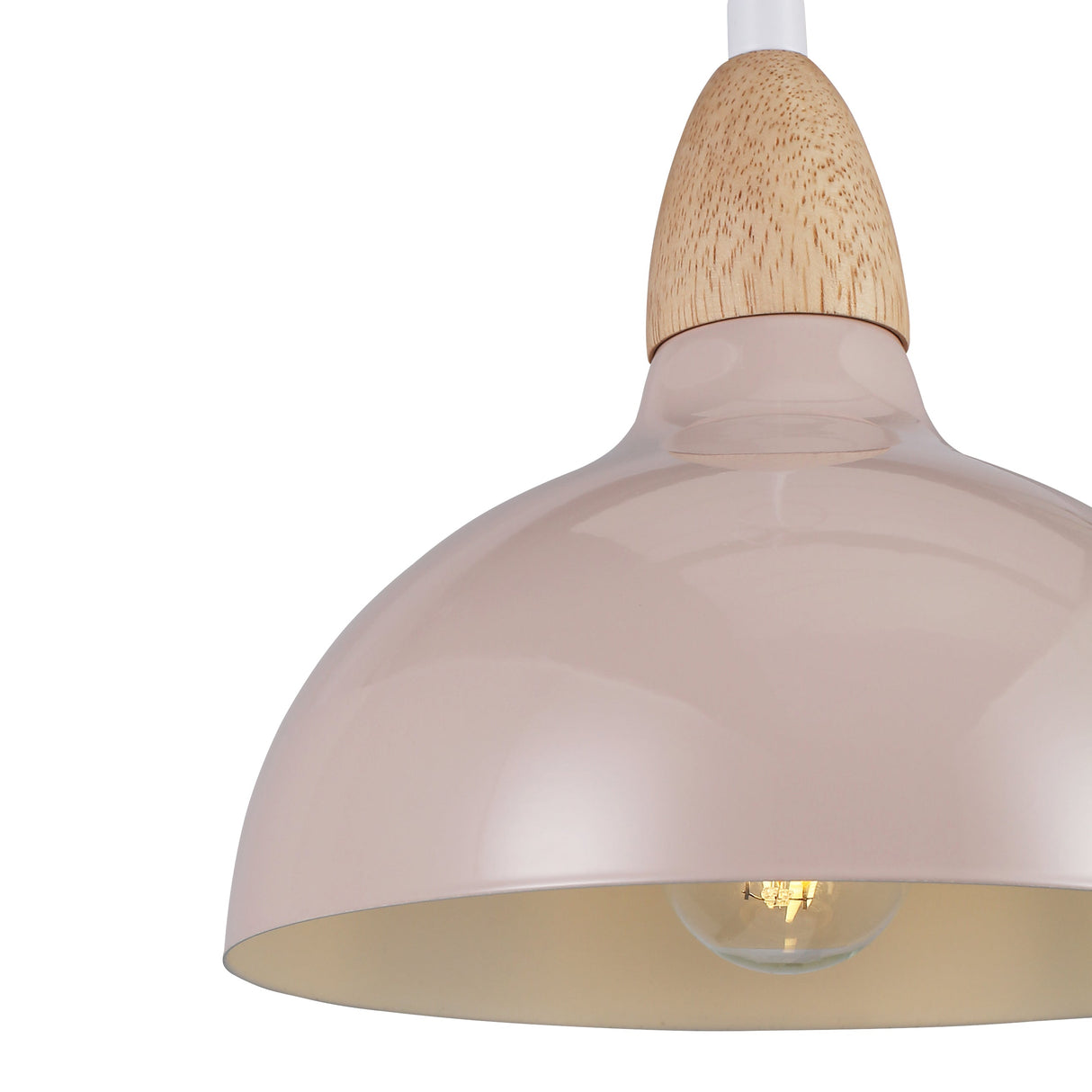 Oak Hanglamp Ø19 Glossy Beige Pink