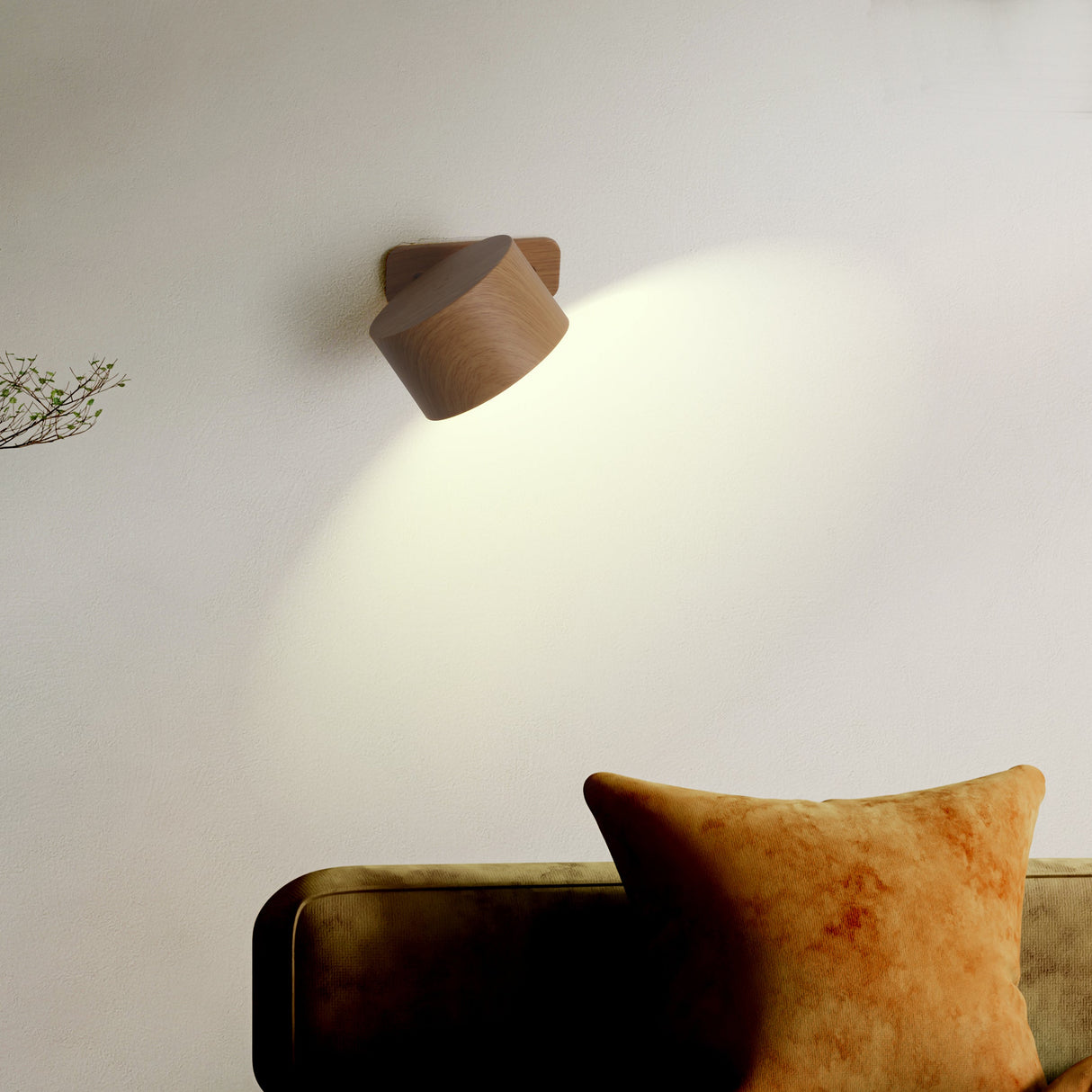 Ticky Magnetische Wandlamp Houtlook