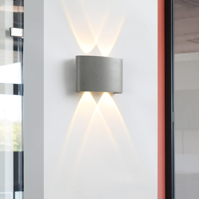 Ortelo 4W 12cm Vägglampa Utomhus Grå-Lampconcept.se