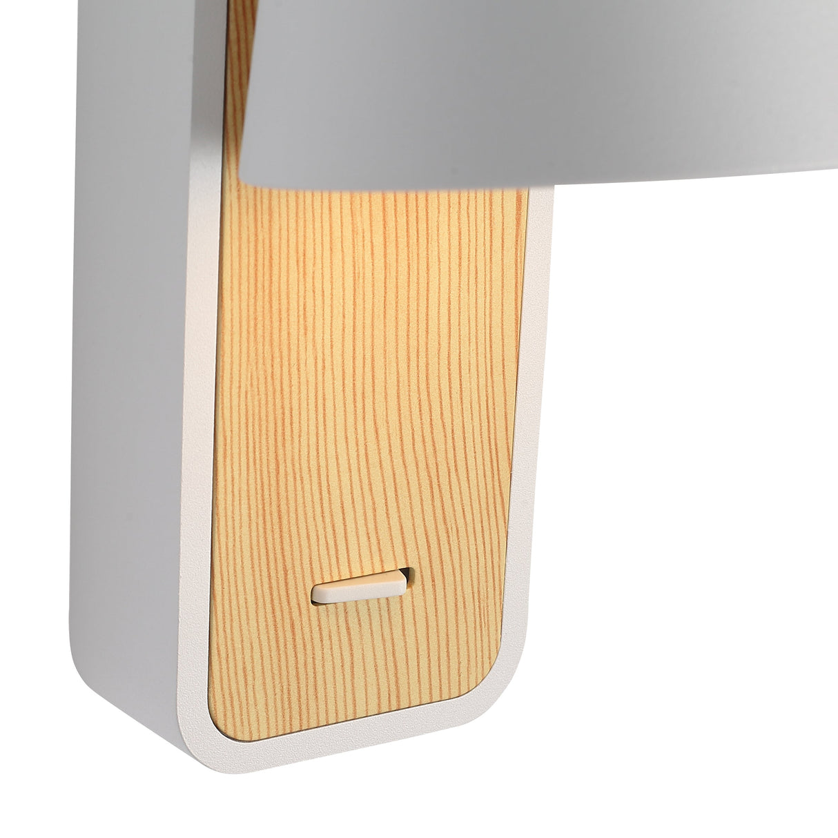 Torino Wandlamp Wit/Houtlook