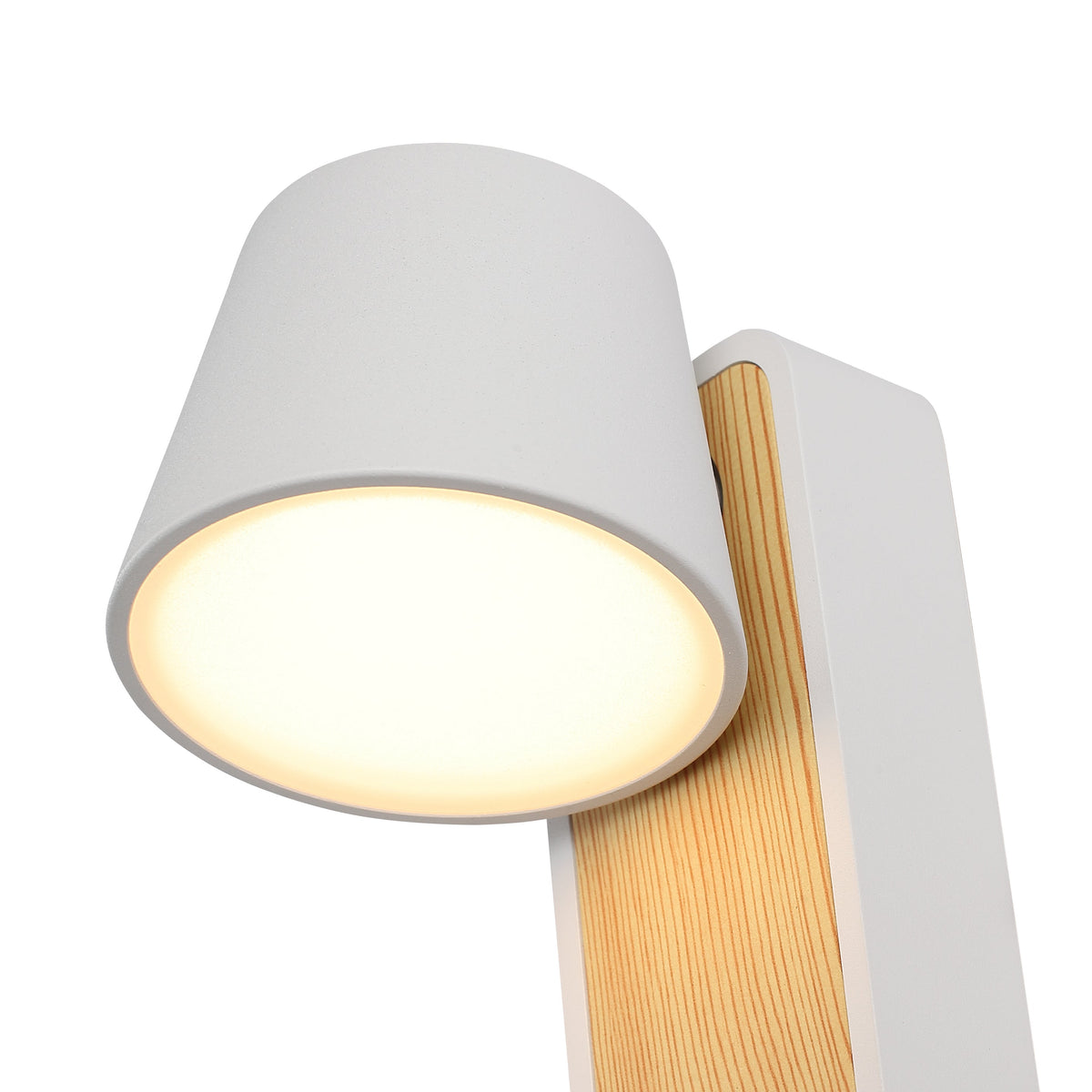 Torino Wandlamp Wit/Houtlook
