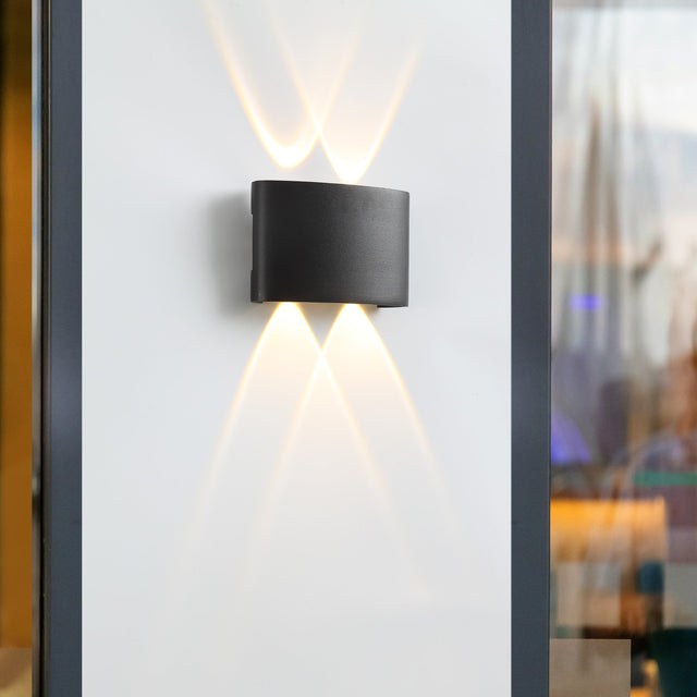 Ortelo 4W 12cm Vägglampa Utomhus Svart-Lampconcept.se