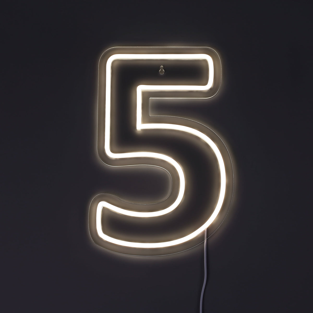 Cijfer 5 Neon Wandlamp